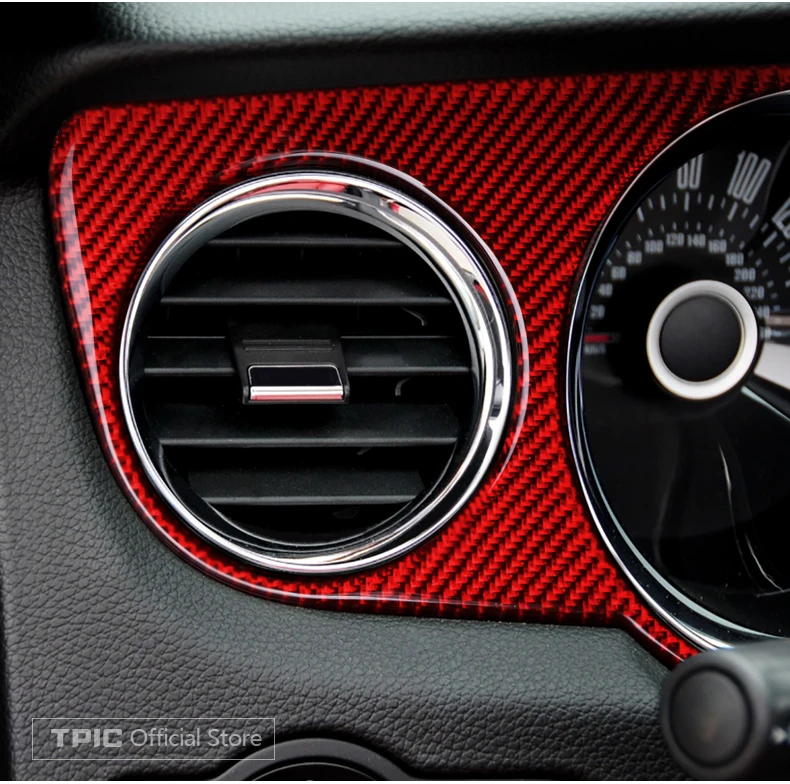 Для Ford Mustang 2009-2013 Автомобильные наклейки из углеродного волокна приборная панель внутренняя отделка Литые декоративные полосы