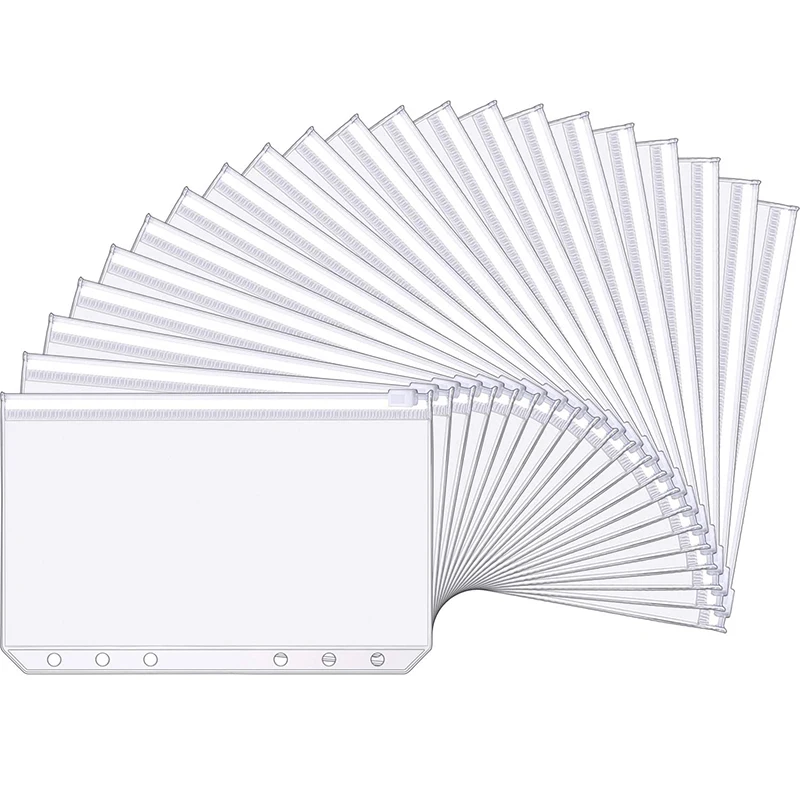 

Папки формата A6 с 6 отверстиями, папки с застежкой-молнией, пакеты с застежкой-молнией для документов, ноутбуков, карт, 15 шт.
