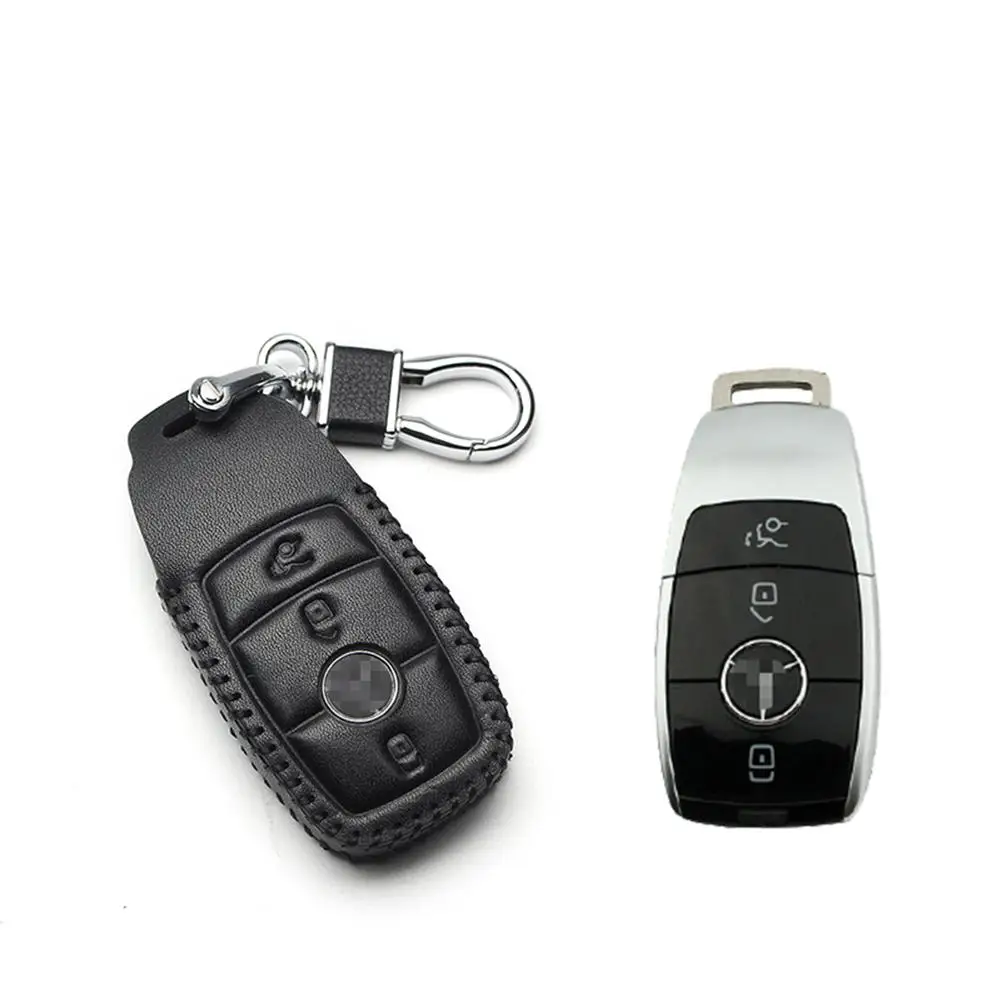 

New hot sale leather car key cover keychain case for Mercedes benz CLS CLA GL R SLK AMG A B C S class Remote holder accessories