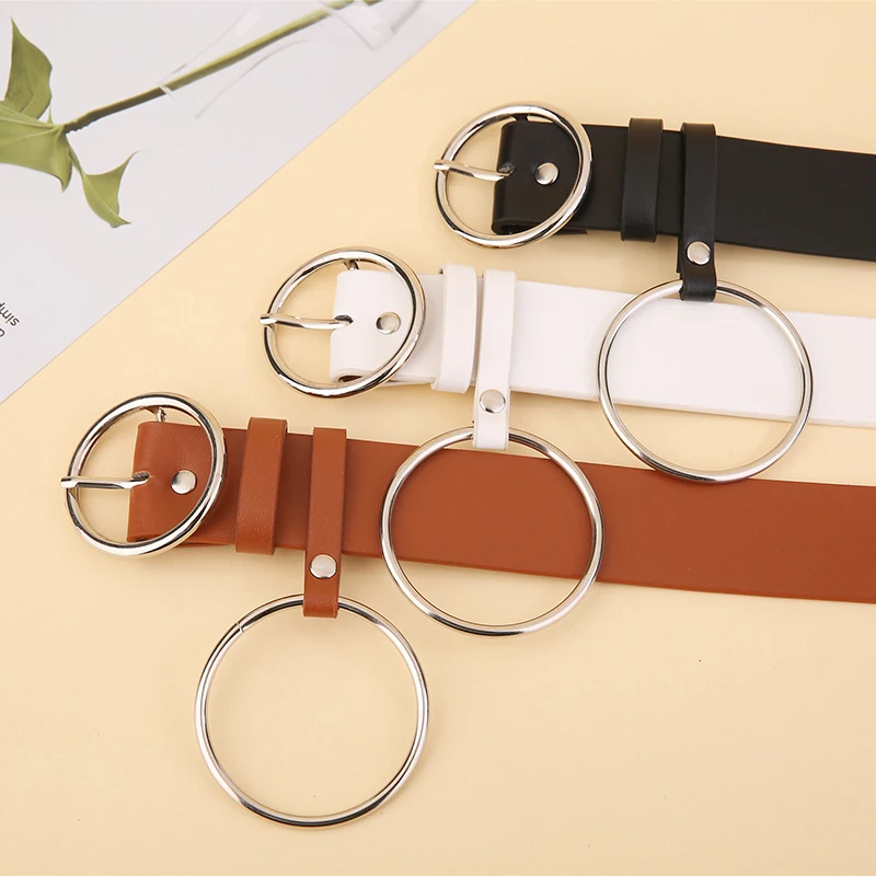

1PCS Hot sale Ladies Circle pin buckles belt Female Imitation leather belt Leisure jeans new belt Fashion students simple belt