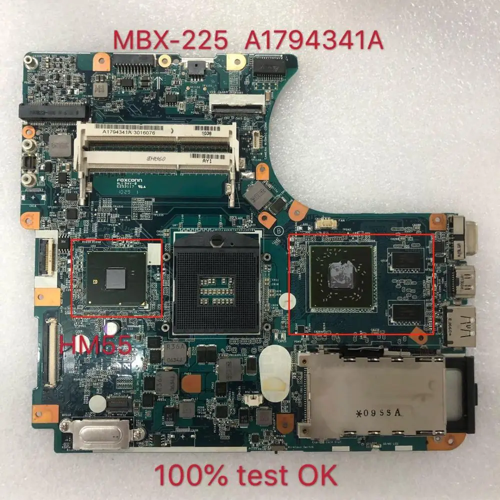 

for M981 MBX-225 HM55 A1794341A DDR3 Para Sony VPCEC Série VPCEC25FX Motherboard totalmente testado ok