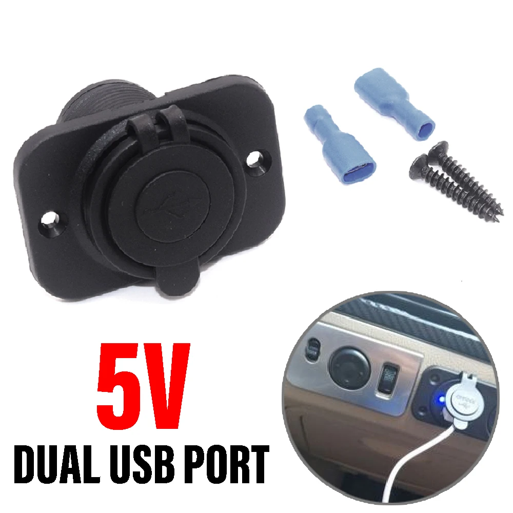 

New Dual USB Charger Socket Power Outlet Adapter 5V 3.1A Waterproof Dual USB Ports Fast Charge for Smartphone Car Boat Marine