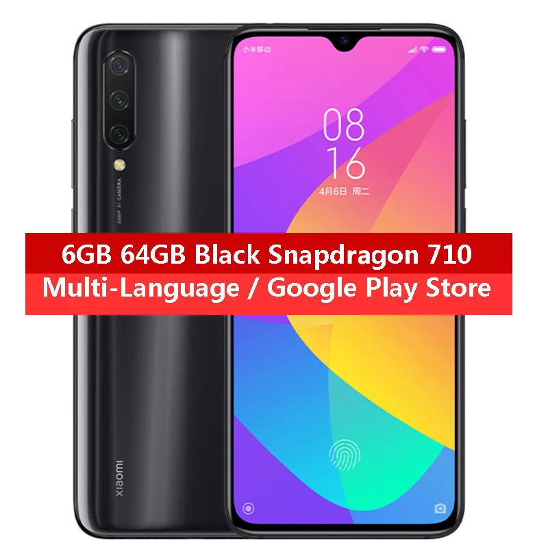 Black 6GB 64GB Глобальная версия Xiaomi Mi 9 Lite 6,3" AMOLED 48MP камеры 6 ГБ 64 Гб мобильный телефон Восьмиядерный мобильный телефон Snapdragon 710 4030 мАч - Цвет: Black 6GB 64GB