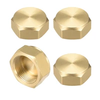 uxcell brass female pipe fitting valve cap m18x1 0 hex head end plug connector 4pcs