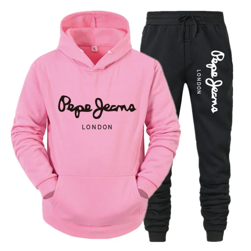 

New fashion casual brand men's and women's sweatshirts sweatpants 2 suit hoodie sportswear