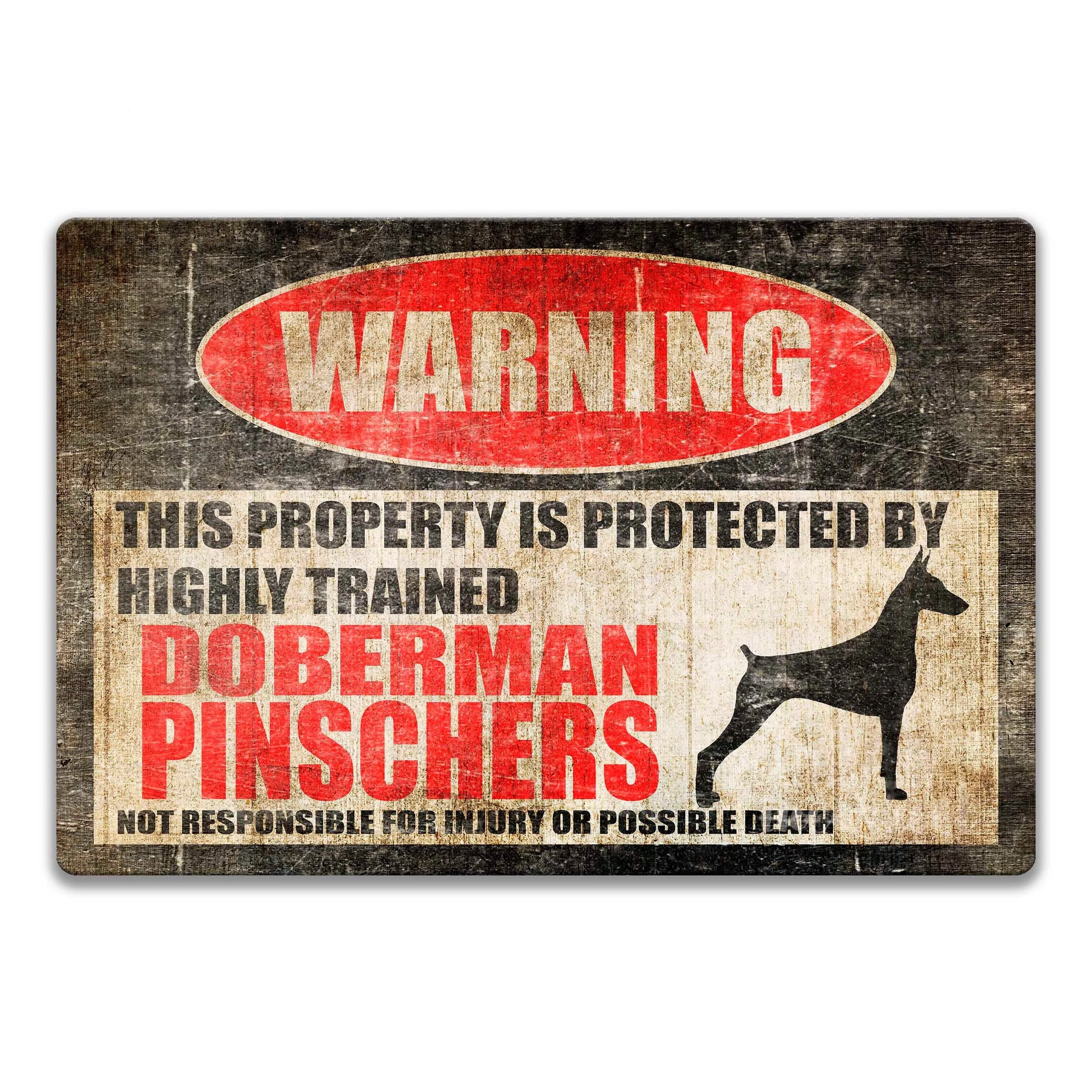 

Doberman Pinschers Sign No Знак запрета несанкционированного проникновения Предупреждение о опасности, металлический жестяной знак, винтажный стиль, ...