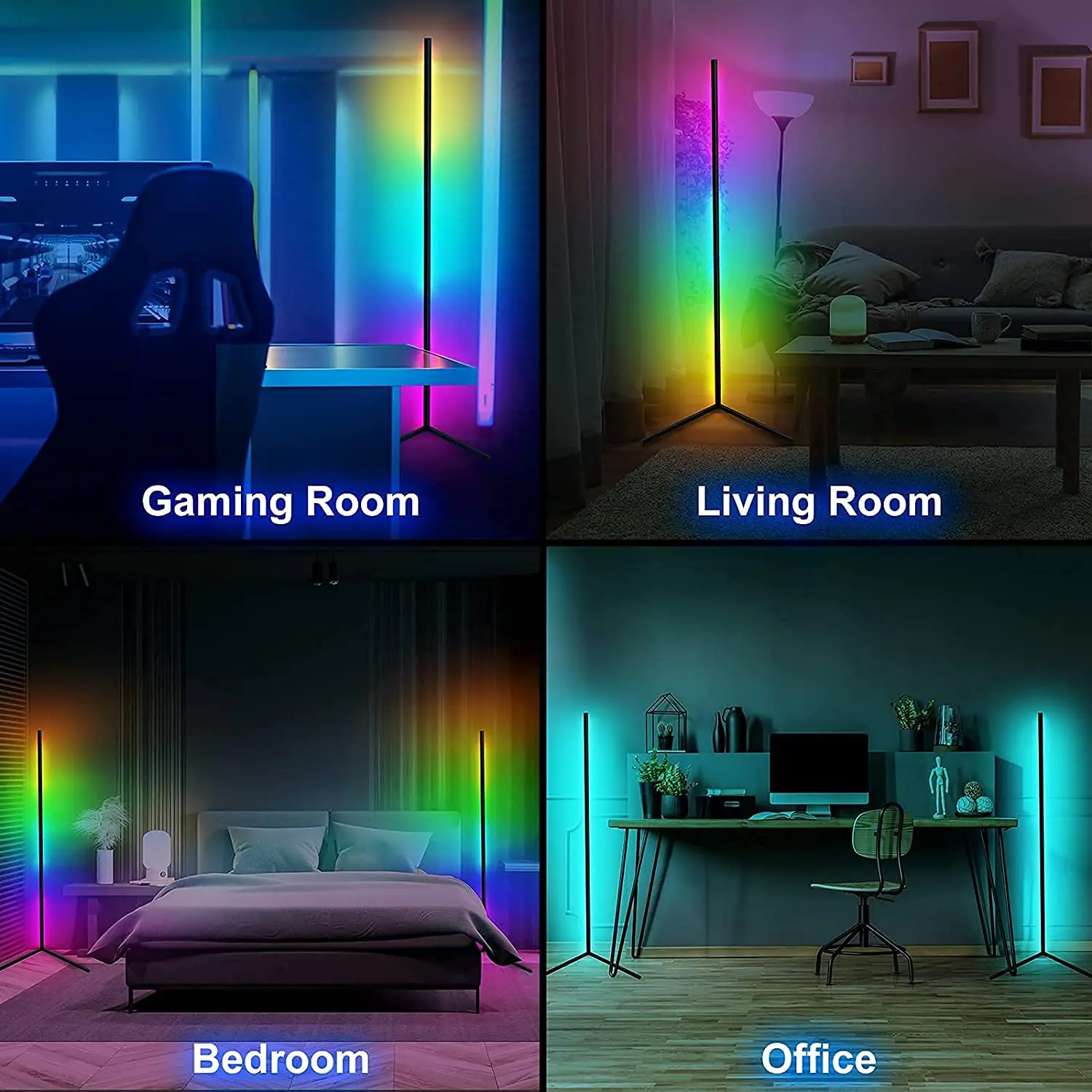 Светодиодная угловая напольная лампа RGB с регулируемой яркостью умный