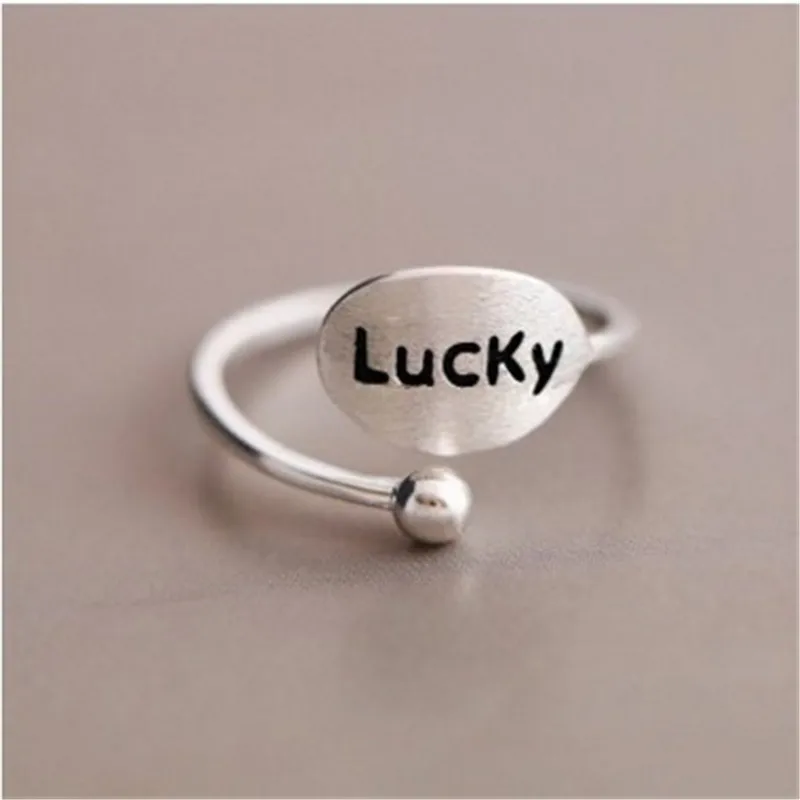 S925 Серебряные Регулируемые кольца в виде кота цветка животного на удачу для