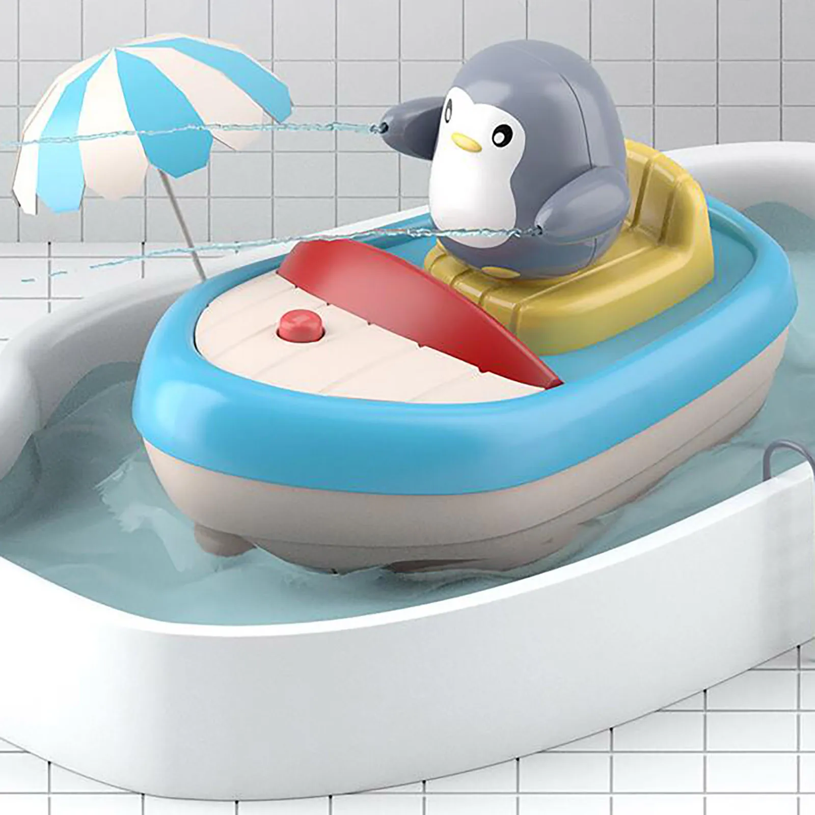 

Baby Shower Toys Cartoon Sprinklers Lovely Penguin Sprinklers Water Bath Toys Rotating Arm Spray Brinquedos Para Ch De Beb