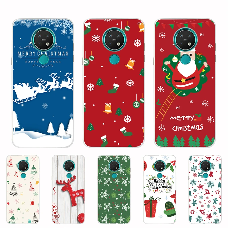 Чехол на Рождество и новый год для Nokia 7 2 2019 мягкий силиконовый чехол из ТПУ