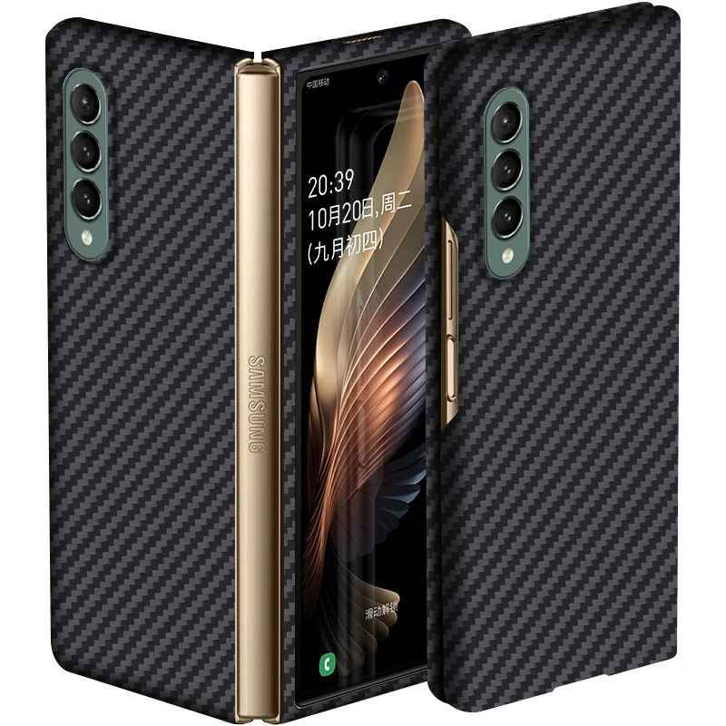 

Чехол из натурального углеродного волокна для Samsung Galaxy Z Fold 3 5G, ультратонкий задний Чехол из арамидного волокна, чехол для Samsung Z Fold3, чехлы