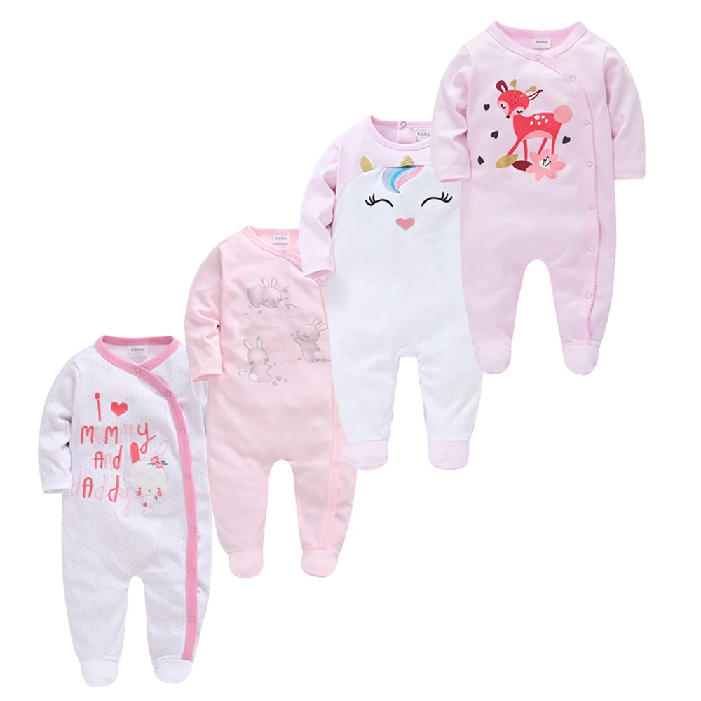 

Kavkas Baby Girl Rompers 3/4 Pcs Summer 100% Cotton Soft Boy Clothes Newborn bebe Jumpsuit 0-12 months Onesie Infant Clothing