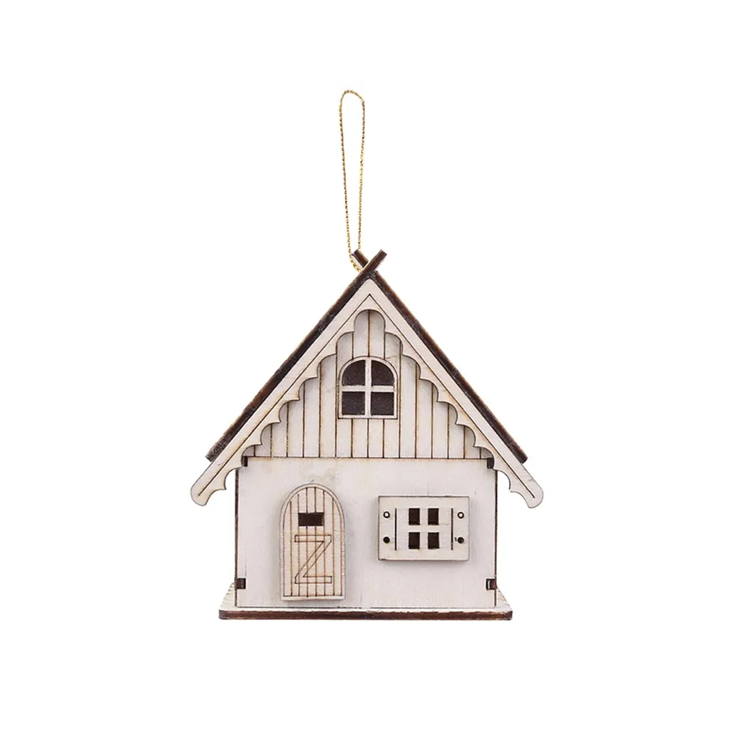 DIY небольшой деревянный светодиодный домик Миниатюрный освещенный салон для