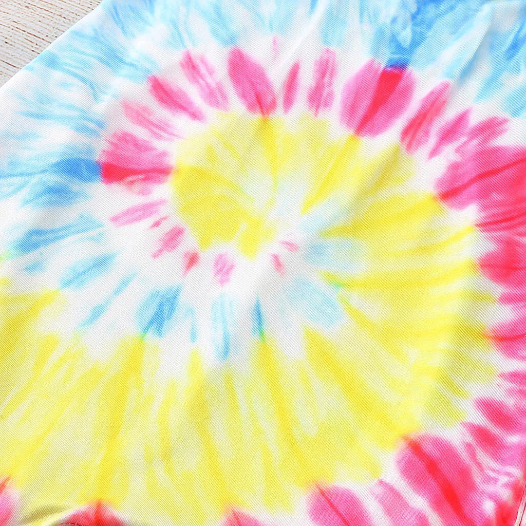 

Baby Clothes Romper Sleeveless Rainbow Tie Dyed Sleeveless Romper Baby Girl Clothes Jumpsuit Starry Sky Rendering Bodysuit