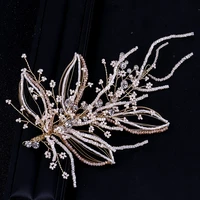 rhinestone beaded tiaras bridal crown headband women headpiece floral wedding hair accessories crystal bride hair jewelry