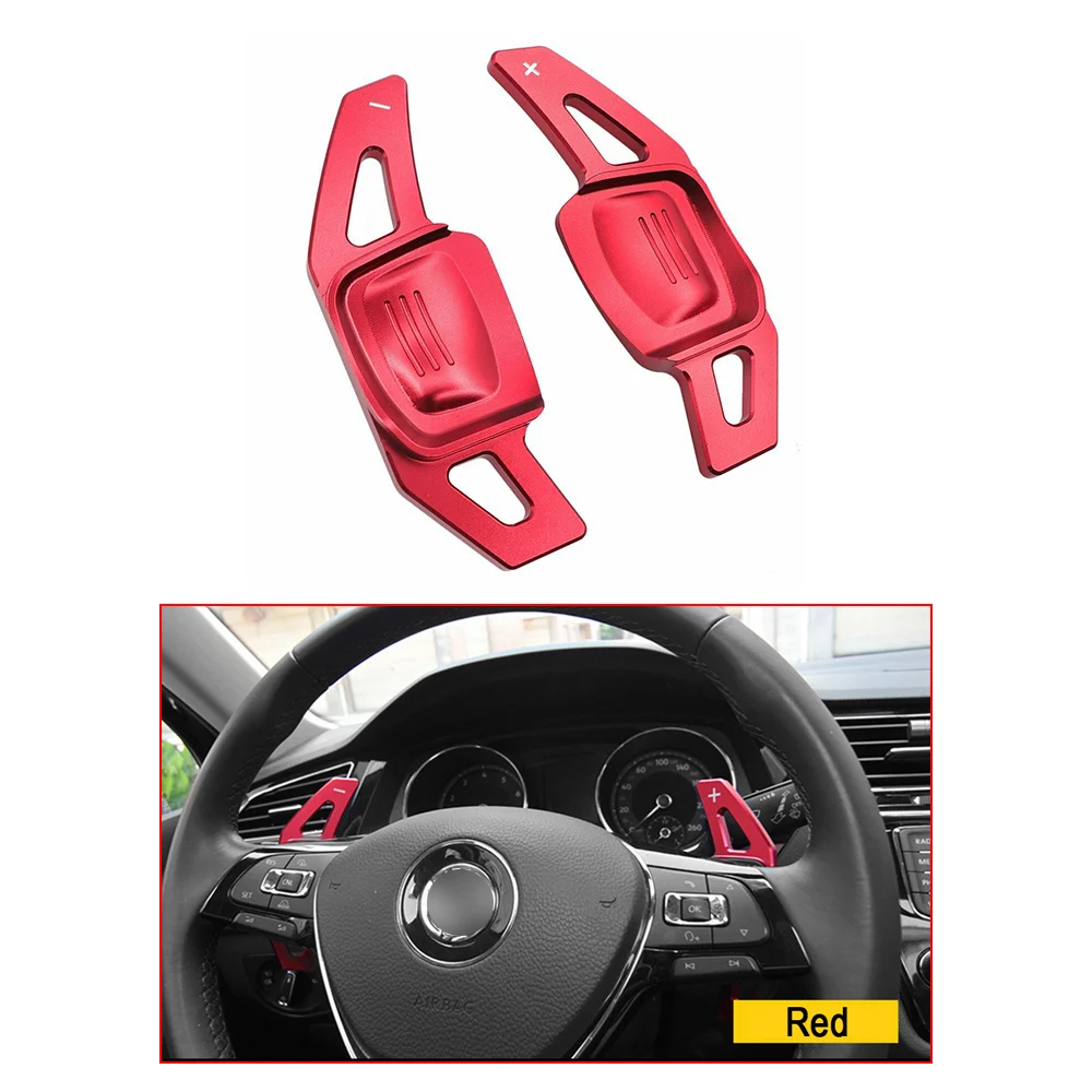 

For Volkswagen VW Golf 7 Alltrack MK7 Passat B8 Variant Tiguan Jetta MK6 Car Shift Paddle Steering Wheel Shifter 2PCS Black Red