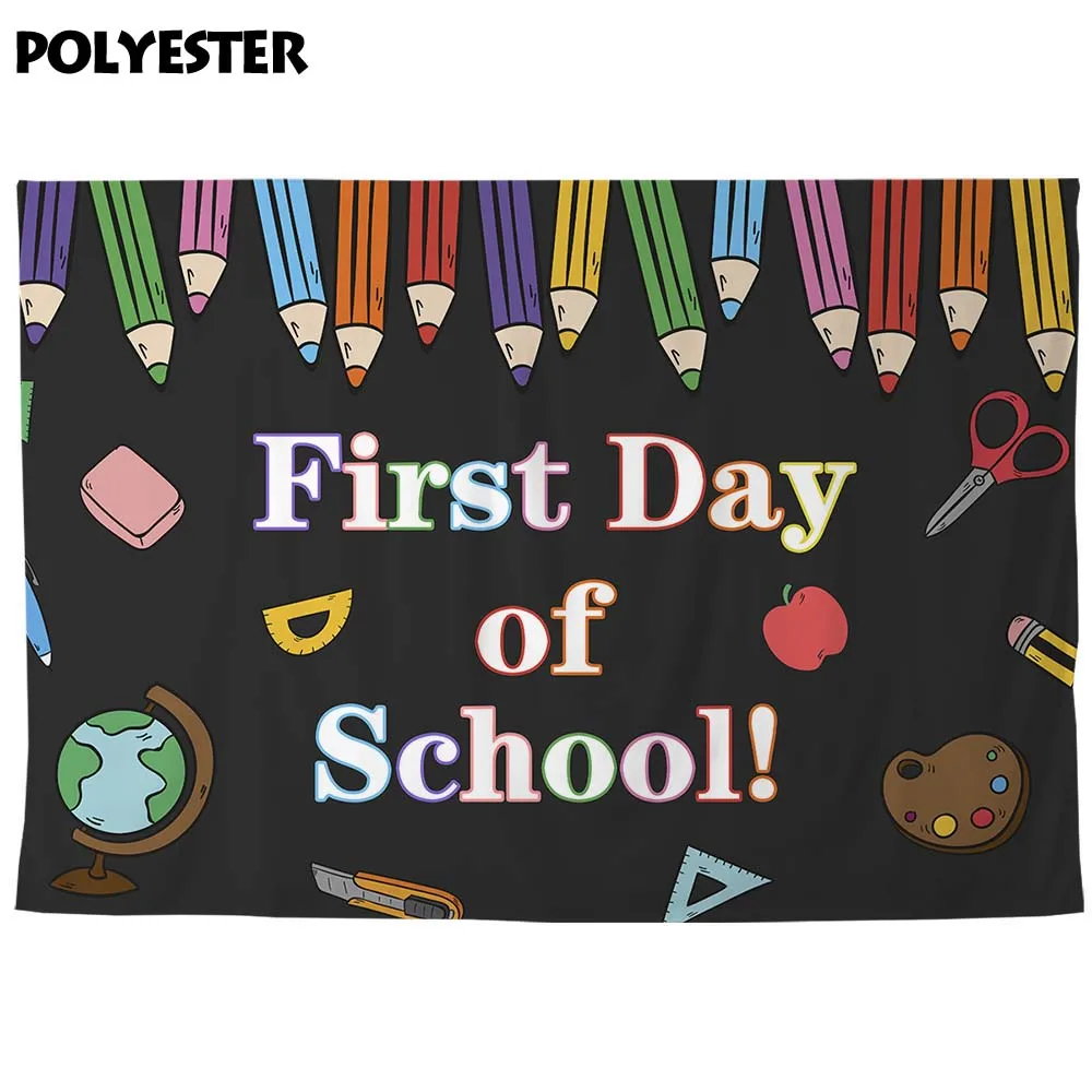 Allenjoy Back To School баннеры карандаш Глобус линейка Apple пигмент Ножи доска вечерние