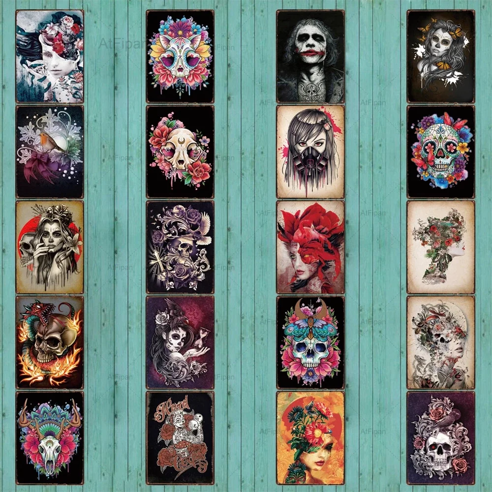 

Tattoos Metal Sign Plates For Wall Home Craft Cafe Music Bar Garage Decoration Vintage Poster