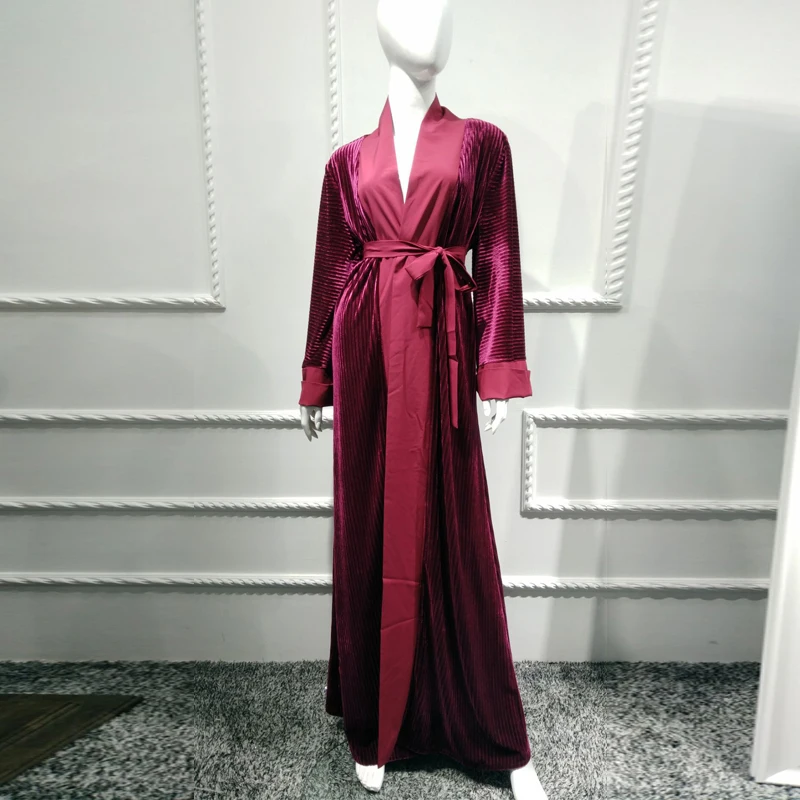 ОАЭ кафтан абайя платье из Дубая ислам бархатное кимоно кардиган мусульманское