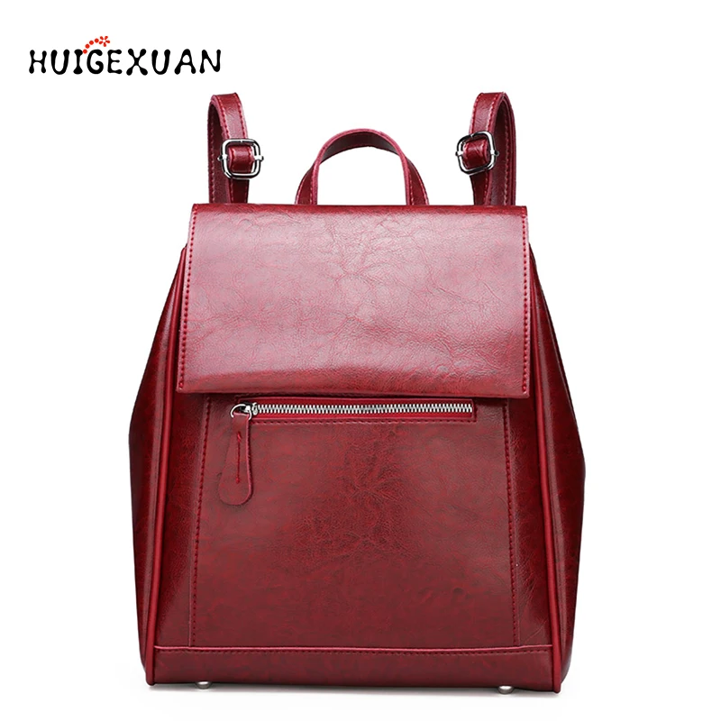 Винтажный женский рюкзак высококачественный Молодежный кожаный для