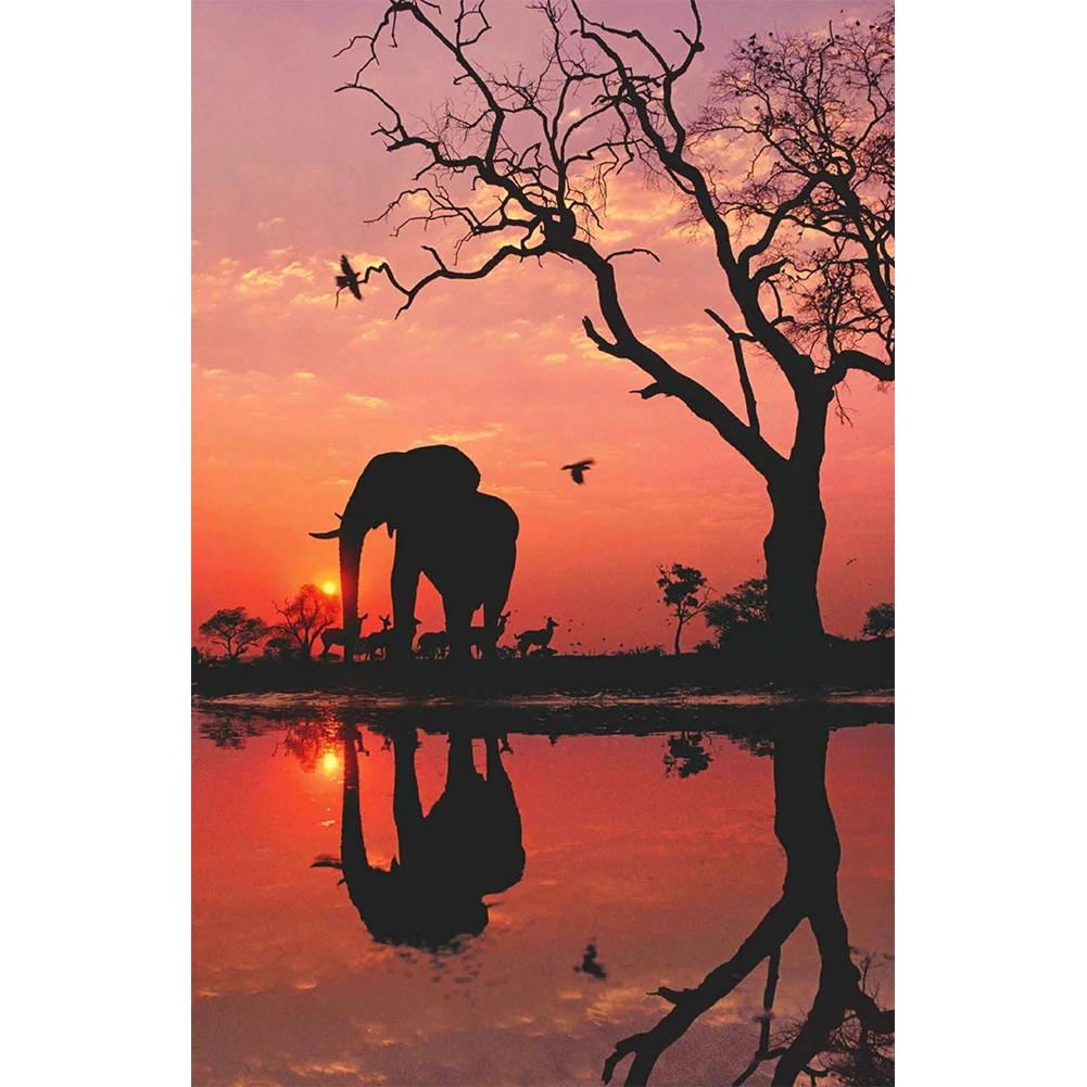 

Eniref 5D Diamond Mosaic Painting Elephant Full Round Gem Art Embroidery Picture Cross stitch kits Home Decor Exquisite Gifts