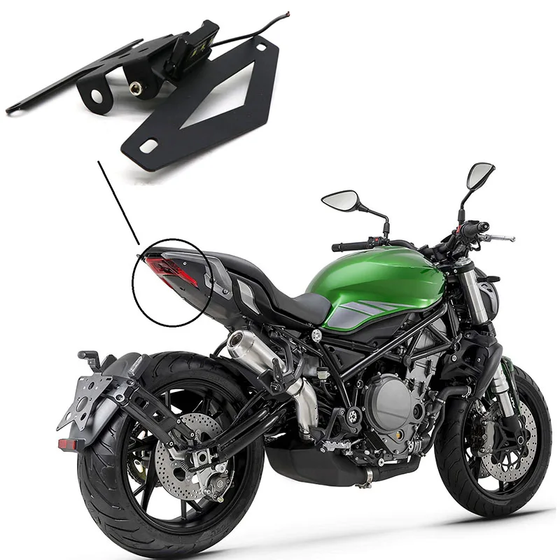 

Motorcycle Rear License Registration Plate Tail Frame Holder Bracket Modified with Led Light for Benelli 752S