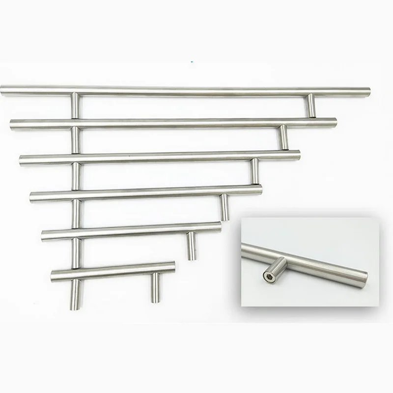 2 5 &quot 12 6&quot T бар с прямой ручкой ручки шкафа 10 мм нержавеющая сталь кухонная дверь
