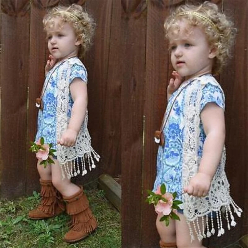 Детская пляжная одежда для маленьких девочек вязаный кружевной ажурный кардиган