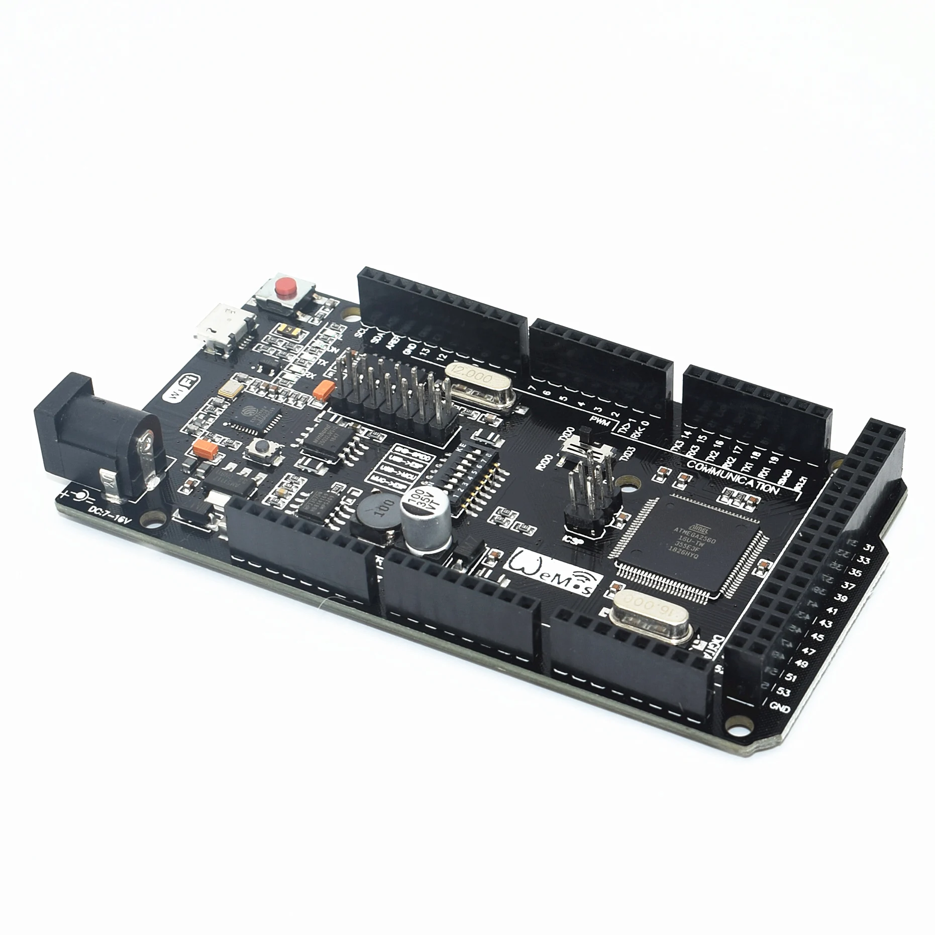 Mega2560 + Wi-Fi R3 ATmega2560 ESP8266 32 Мб памяти Φ CH340G. Совместимость с Arduino Mega NodeMCU для WeMos MEGA 2560 |