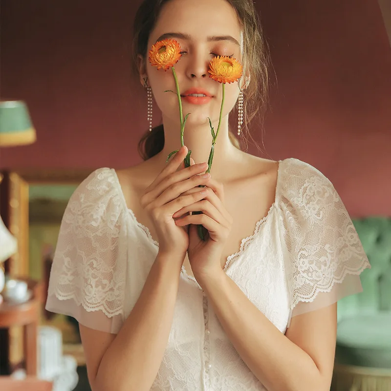 Smmoloa женское сексуальное кружевное ночное белье для невесты белое Сетчатое