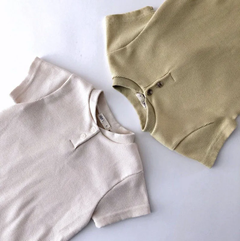 

MILANCEL 2021 Summer New Baby Romper Solid Infant Outfits Korean Toddler Jumpsuit Casual Newborn Clothes