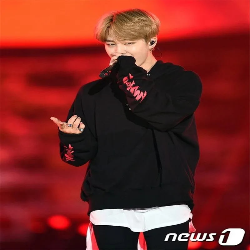 Kpop Bangtan Boys JIMIN бархатный пуловер с капюшоном Толстовка для мужчин и женщин на