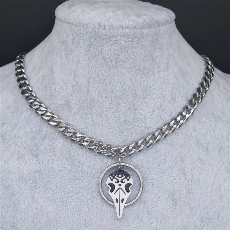 Женское Ожерелье из нержавеющей стали в стиле панк Серебряное колье ювелирные