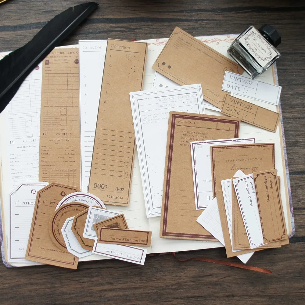 

Mix Material Paper 30pcs Kraft White File Paper Design Paper Card Creative Craft Paper Background Scrapbooking Gift Use