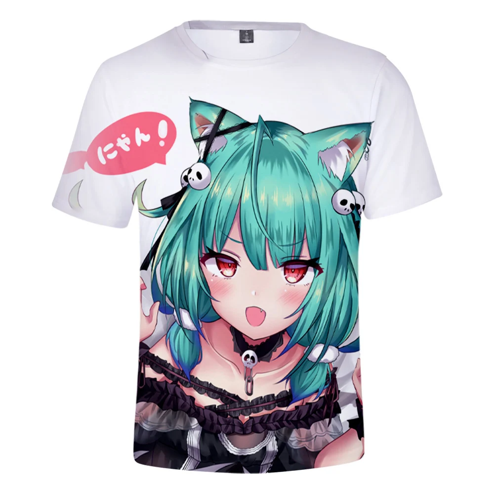 

HOLOLIVE-Camiseta de estilo veraniego para hombre y mujer, ropa de calle estilo Preppy, estilo Kawaii juvenil,3D