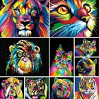 Алмазная 5D картина сделай сам, стразы с животными, кот, тигр, алмазная вышивка со львом, мозаика, домашнее украшение, подарочный набор ручной работы