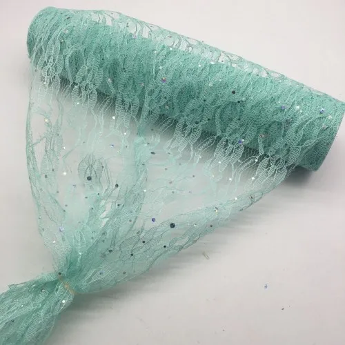 Tiffany green Рождественский Декор Блеск Блестки Кружева рулон 30 см X 9 метров Свадебный белый стол бегун стул створки винтажный Декор розовый домашний декор - Цвет: Tiffany green