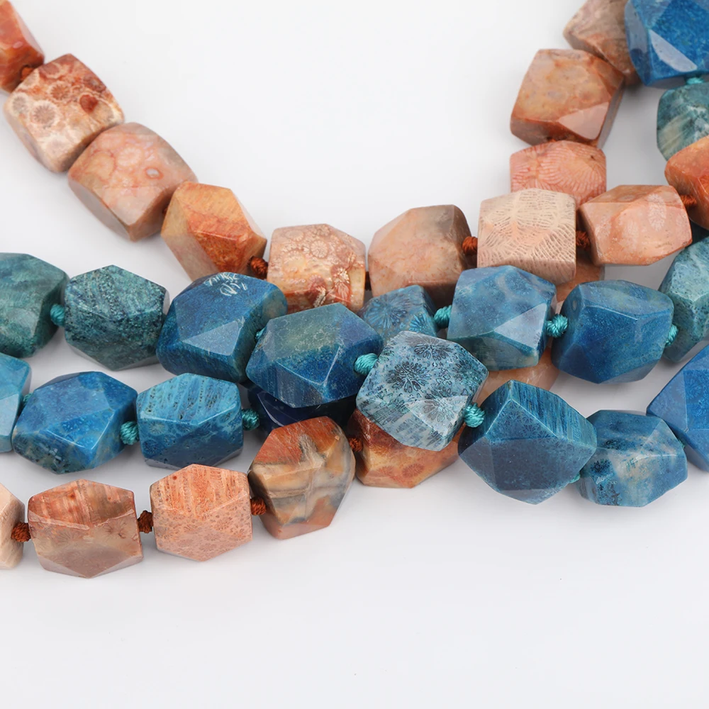 Синий цвет квадратный коралловый нефрит ломтики разделитель бусины ювелирные