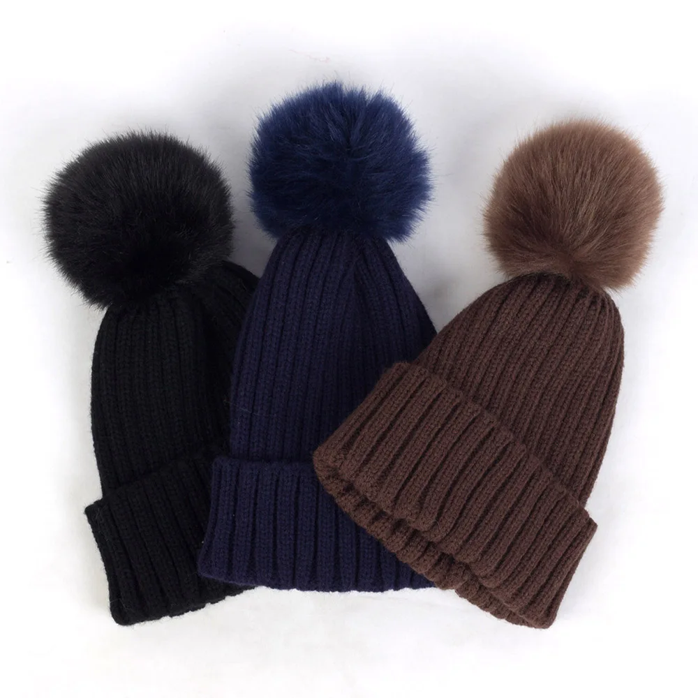Geebro/Милая зимняя детская вязаная шапка для ребенка детские шапки девочек и