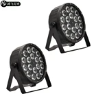 2 шт. 18x18 Вт RGBWA UV 6 в 1 светодиодный светильник Par Flat Par Light Led PAR Светильник ing Equipment, праздничный окрашенный светильник