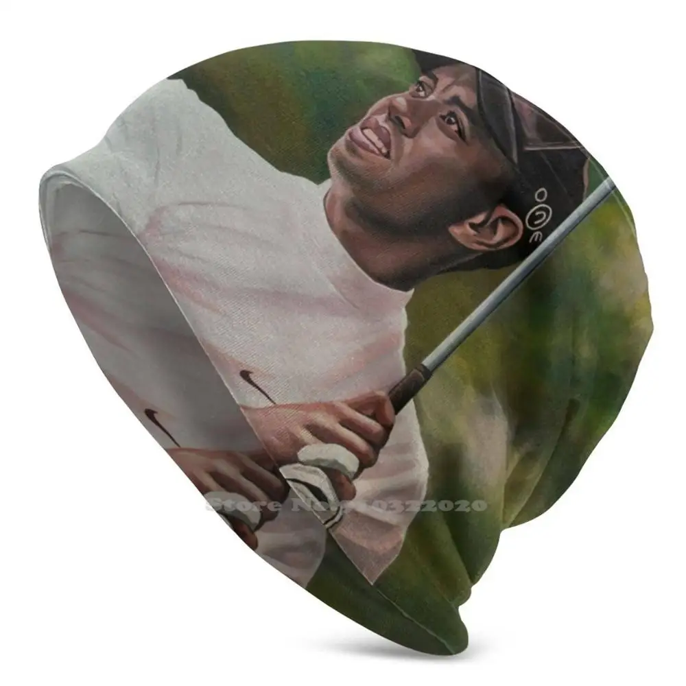 

Painting Stretch Knit Beanies Autumn Winter Hats For Man Woman Child Teens Tiger American Professional Golfer Golfer Golf Paul