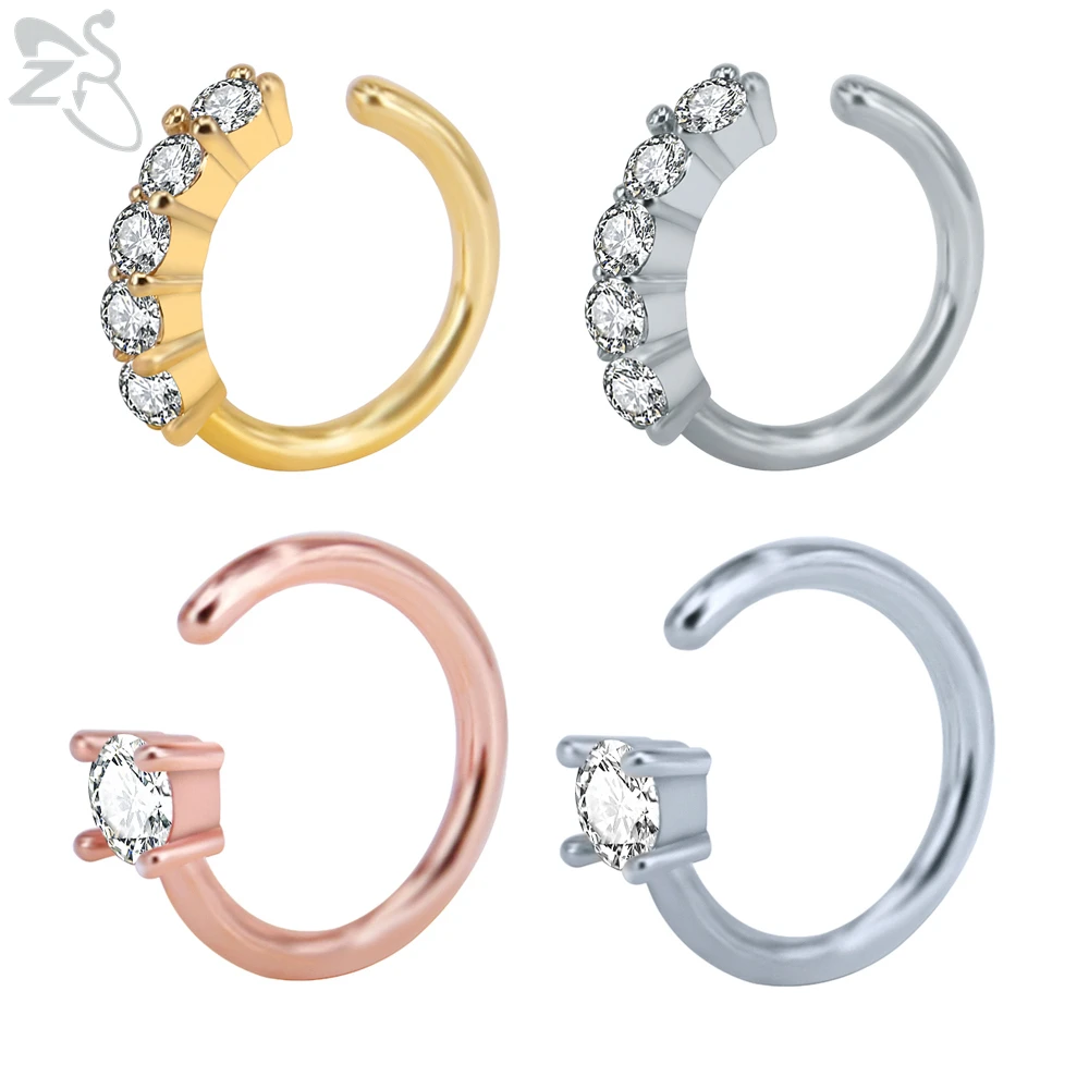Кольцо ZS 8 мм в форме C для пирсинга носа Ювелирное Украшение стиле унисекс