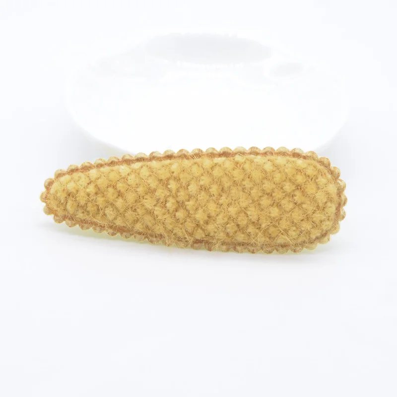 Yellow 12pcs/lot 75mm Soft Fabric Lace Drop Clip Applique for Clothes Craft Sticker Patches DIY Baby Girl Hair BB Clips Accessories L54 - Цвет: Yellow