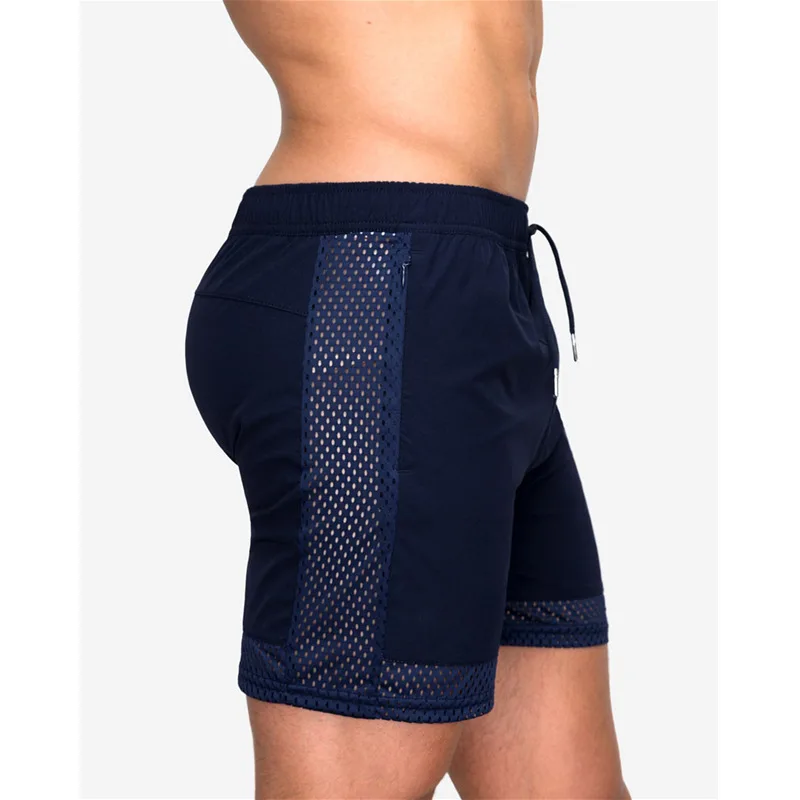 

2021 Summer New Men's Fitness Shorts Summer New Mesh Breathable Moisture Wicking Equipment Training Pants