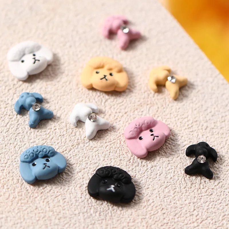 

10Pcs Cute Dog Shape Nail Art Decoration Alloy Rhinestones DIY Nail Jewelry Press on 3D Accessories