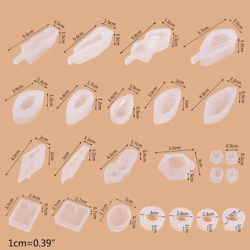 

39Pcs Crystal Epoxy Resin Mold Geometric Irregular Earring Pendant Casting Mould Dried Flower Resin Decorative DIY Hand Crafts