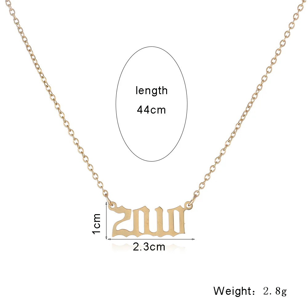 

Fashion Custom Necklace Special Date Year Number Necklace Pendant 19991999-2021 Fashion Jewelry Gift