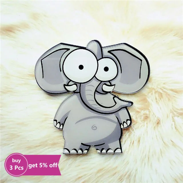 Акриловая брошь в виде животного Зебра крокодил слон жираф леопард на одежду