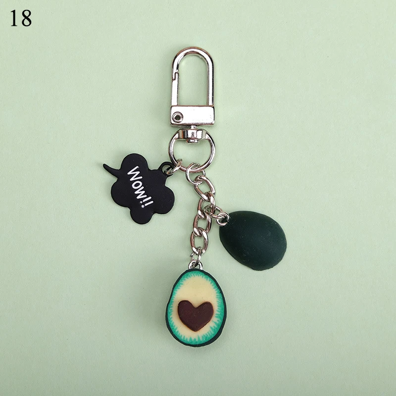 18 Новые женские искусственные фрукты, авокадо в форме сердца брелок модные ювелирные изделия подарок забавные аксессуары сумки автомобильные брелки защелка лепесток - Цвет: 18