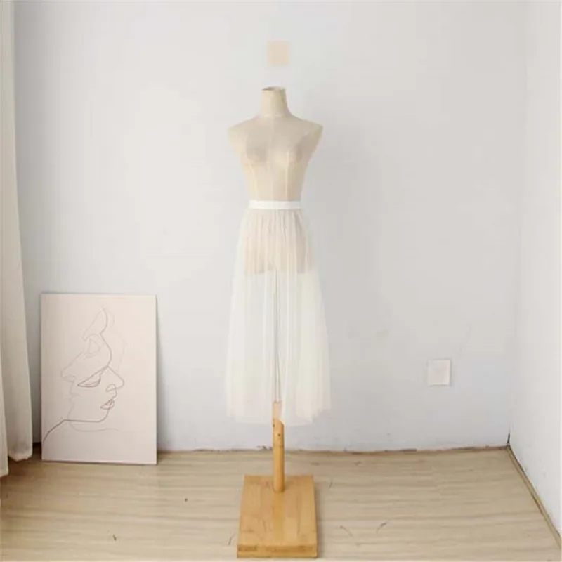 Женская сетчатая Юбка-миди повседневная Прозрачная Юбка-оверсайз на осень и зиму